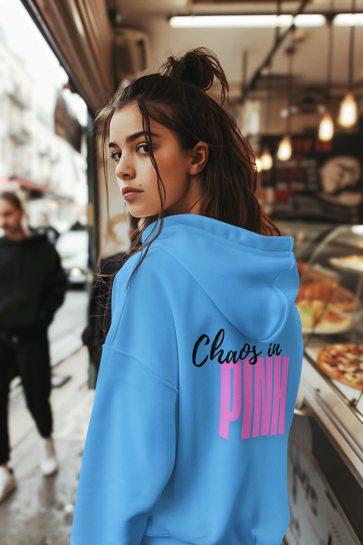 Kids Heavy Blend Hoodie - Chaos in Pink