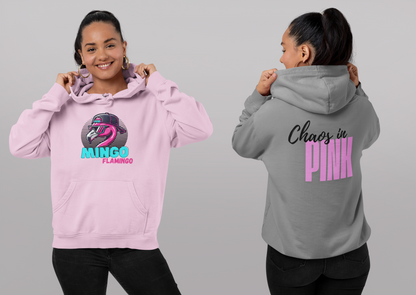 Adult Hoodie - Mingo Flamingo: Chaos in Pink